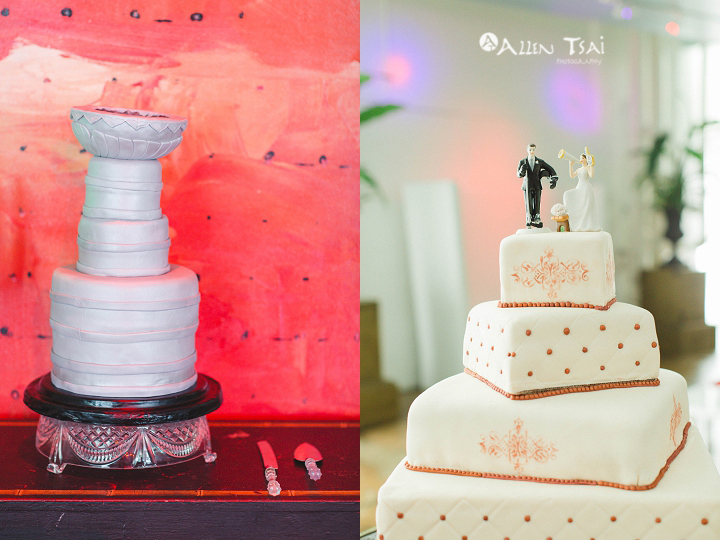 purple_stanely_cup_wedding_cake_red_backdrop